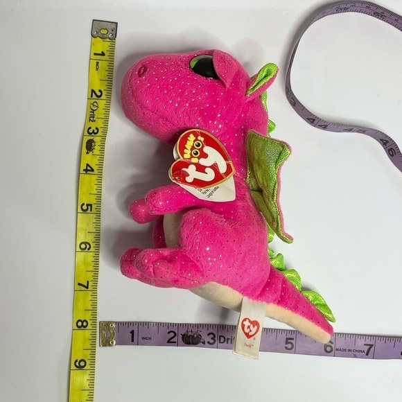 TY Darla pink dragon Beanie Boos stuffed animal plushy - Picture 7 of 8